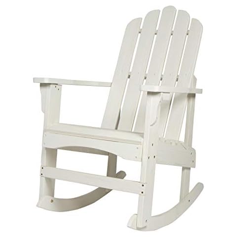 Shine Company 4699EW Marina II Porch Rocker with Hydro-TEX Finish, Eggshell White Rocking Adirondack Chair Cover
