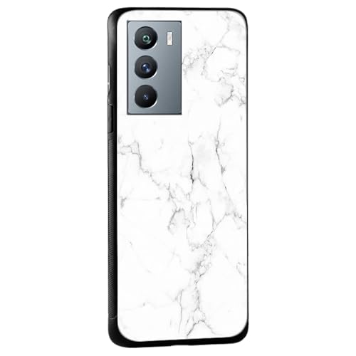 Image of COLORflow Back Cover Compatible with iQOO 9 SE 5G | White Marble | Shockproof TPU Bumper Cover with Camera Protection Back Cover Compatible with iQOO 9 SE 5G