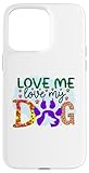 custodia per iphone 15 pro max love me love my dog puppy dog lover dog mom dad fun