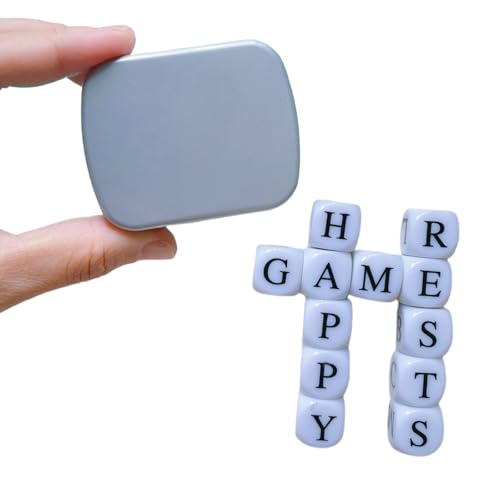 Crossword Solitaire Dice Game, Puzzle Word Game with Letter Dice,