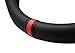 Quick Install Sporty Perforated Nappa Leather Steering Wheel Cover with Red Circular Stripe Trim Universal fit Any 14½ to 15 inches Car Pickup SUV 14.5 to 15 inches SW