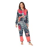 RPLIFE Lindo mono de Navidad con diseño de monstruo de camión para adultos, ultra suave, con capucha, para hombres y mujeres, ropa de dormir de felpa con cremallera frontal, Lindo monstruo de