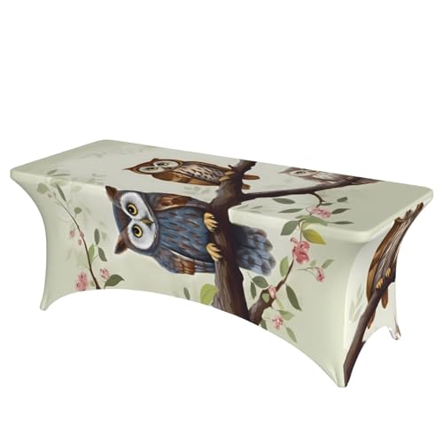 Nappe extensible 1m80 hiboux housse de table rectangulaire - 2