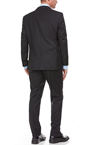 Men's Luxury Tailored Modern Fit 2-Piece Single Breasted 100% Wool Peak Lapel Suit3