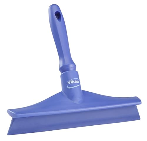 Image of Vikan 71258 Rubber Polypropylene Frame Bench Single Blade Squeegee, 10 inch, Purple