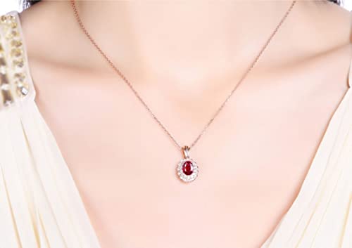 Collier pendentif rubis or rose 18k luxueux pour dames
