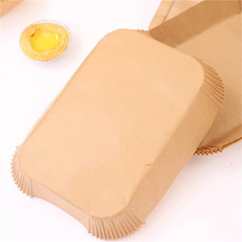 Papel para freidora de aire antiadherente, impermeable y rectangular con 300 piezas 5