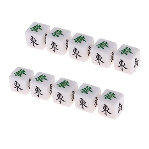 Juego de dados Mahjong 10 piezas para casino miniatura 5
