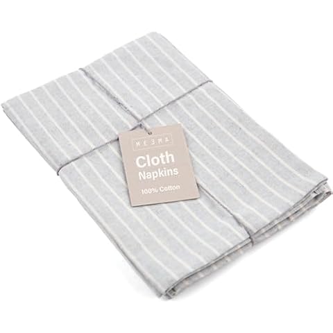 MEEMA Set of 4 Reusable Grey Cotton Napkins Cover