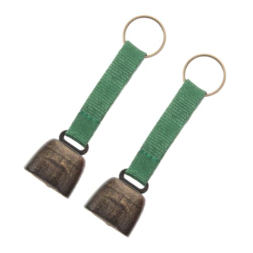 BRIGHTFUFU 2Pcs Camping Bear Bell Loud Lost Pet Bell Pendant for Hiking Outdoor Activities Compact Design with Vintage Look for Crafts Animal Safety
