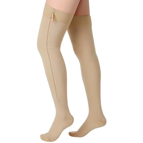 Sosation Thigh High Zipper Compression Socks 20-30...