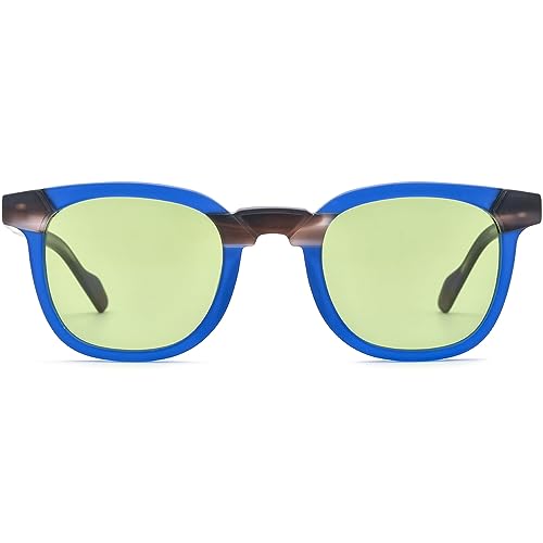 Image of HEPIDEM Matte Acetate Vintage Retro Square Polarized Sunglasses for Men UV400 UV Protection Sun Glasses