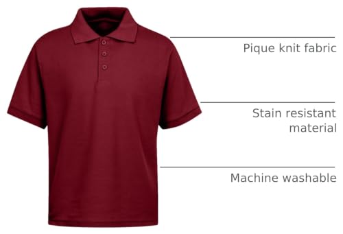 Image of Premium Wear Boys School Uniform Short Sleeve Stain Guard Polo Shirt