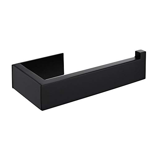Flybath Porte-Papier Toilette sans Couvercle SUS 304 Acier Inoxydable Fini Noir Mat Salle de Bain Porte-Rouleau Mural Auto-adhésif Cover