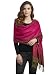 Paskmlna Border Pattern Double Layered Reversible Woven Pashmina Shawl Scarf Wrap Stole (#06)