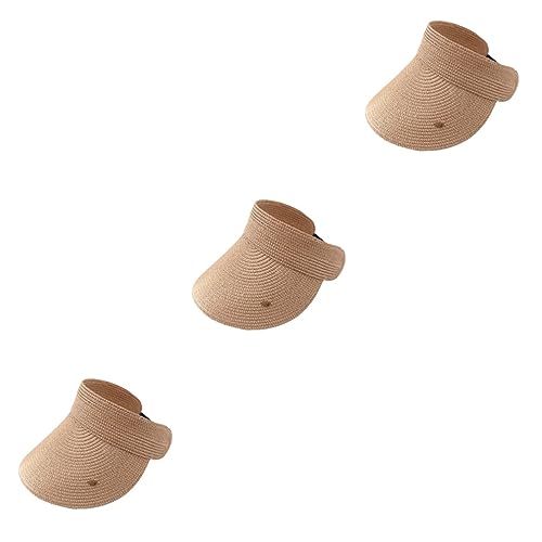 Chapeau d'été plage visière de paille compressible lot de 2 pour femmes