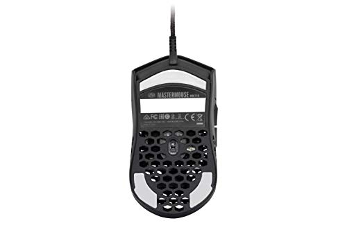 Cooler Master Mm710 Ultra Lightweight 53G Wired Gaming Mouse - 16000 Dpi Optical Sensor, 20 Million Click Omron Switches, Smooth Glide Ptfe Feet, And Ambidextrous Honeycomb Shell - Matte Black #TOP6