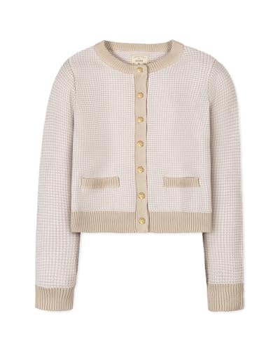 Image of Natural Tweed Organic Cardigan Sweater by Hope & Henry Women