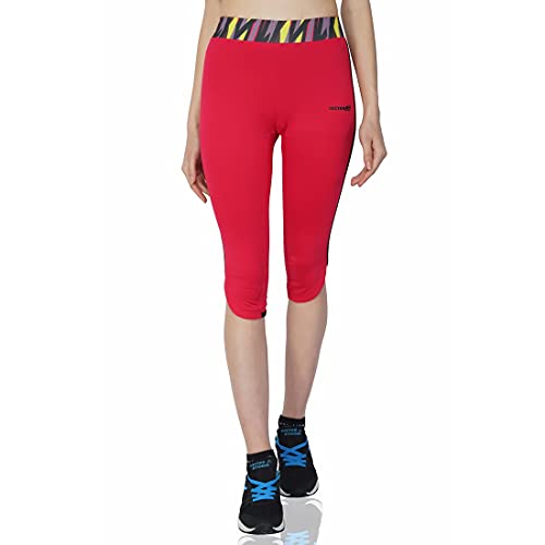 Image of Vector X Polyester Relaxed Regular Fit Capri Activewear for Women (Black)
