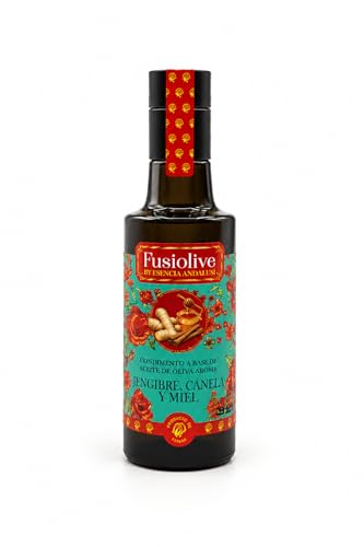 Condimento a base de aceite de oliva aroma Jengibre, Canela y Miel