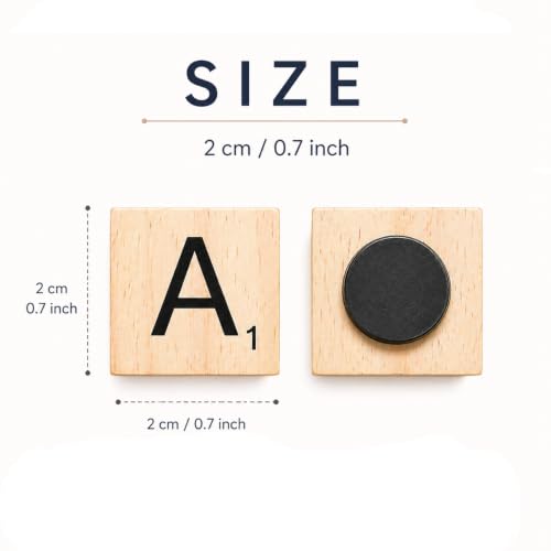 Set de 200 Imánes Decorativos de Letras y Números de Madera miniatura 4