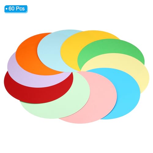 PATIKIL Papel de papelão redondo de 25 cm, 60 peças de círculos em branco de 230 g/m² de espessura,