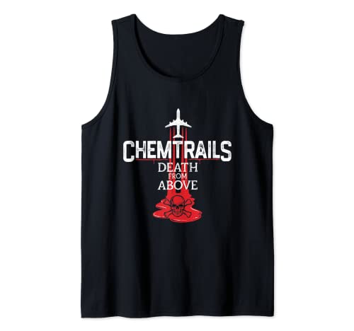 Teoría de la conspiración Chemtrails Plane Skull & Crossbones Camiseta sin Mangas