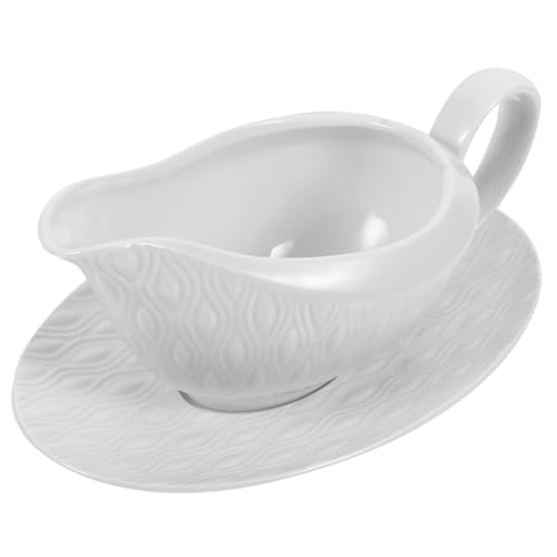 LIFKOME Salsiera in Ceramica Con Piattino Salsiere Per Condimenti Sicure E Resistenti Facili Da Pulire E Mantenere