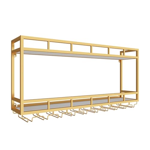 Estantería de Bar de Estilo Industrial para Montaje en Pared con botellero Colgante. Elegante Mueble Bar de Hierro para decoración del hogar. Armario pequeño de Alta Gama para Vino