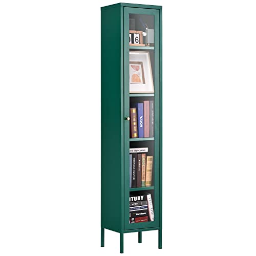 Ironmix Metal Tall Cabinet, Narrow Bathroom Storage (Green With Single Door) #TOP23