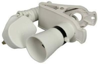 Wanway White Clip-on Clamp on Light Lighting Kit Fitting with UK Plug and B22 BC Bayonet Socket Lamp holder Lamp Base