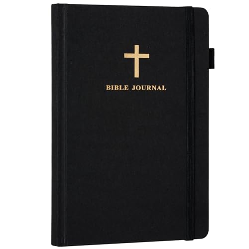 JUBTIC Prayer Journal for Men, Sermon/Scripture/Bible Notebooks for Note Taking, 4 Months Bible Verse Mapping Journal, Christian Gifts for Men-(5.6 * 8.5') Black