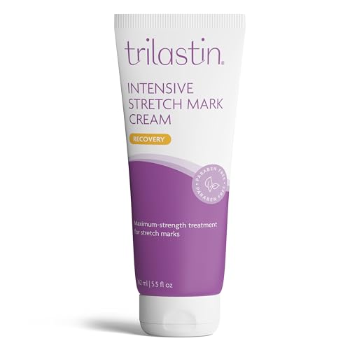 TriLASTIN-SR Intensive Stretch Mark Cream (5.5 oz.) for Pregnancy, Scar Cream and Moisturizing Lotion, Cocoa Butter, Scar Treatment, Hypoallergenic and Paraben-Free