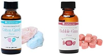 LorAnn SS Flavor combo Pack - Bubble Gum and Cotton Candy - 1 Ounce