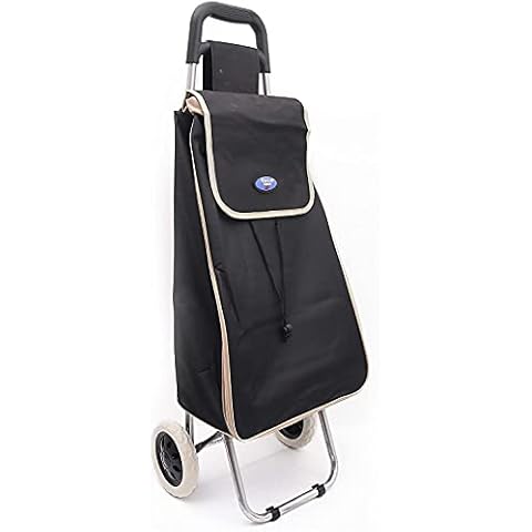 London 2 Wheel Expandable Shopping Trolley, Lightweight Shopping Trolley 2021 Model Expandable 2 Wheel Large Capacity Shopper, Cart Design Essential Durable Stable Wheeled Bag (Black) Cover