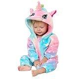 YLLSOPHAN Boys Girls Baby Infant Romper Animal Pattern Unicorn Bear Onesie Pyjamas Sleepsuit Outfit Bodysuits Soft Fleece Extra Thickness (UK, Age, 18 Months, 24 Months, Unicorn)