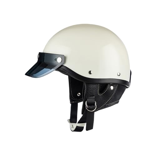 lisutupode Casco de moto abierto, media cáscara de los cascos de motocicleta | Cascos de moto para hombres – Cómodo elegante media capucha protectora para la nieve scooter