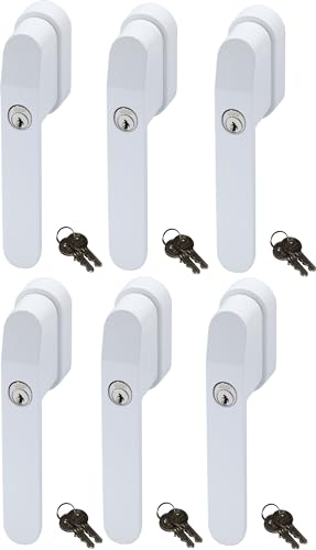 ABUS FG400W, abschließbarer Fenstergriff in weiß im Set 6 Stück, alle gleichschließend AL0145 mit zwölf Schlüsseln