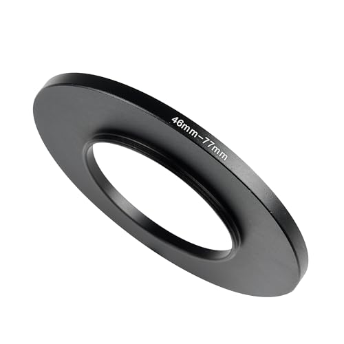 WIIYE 46mm to 77mm Step-Up Ring Adapter,46mm to 77mm Step Up Filter Ring,for All Brands UV ND CPL Metal Stepping Up Ring Adapter Filter (46mm to 77mm)