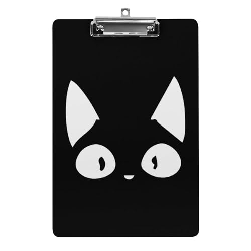 クリップボード A4 縦型 おもしろ猫顔 黒ニャンコ ネコ ファイルボード 壁掛け 画板 書きやすい お会計ボード て持ち運びやす 文書整理 文房具 会議パッド 事務用品 メモ 学校 家庭用バインダー