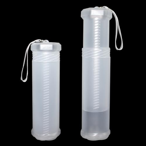 Chistepper 2 Packs Extendable Plastic Brush Case Extra Long Paint Brush Holder Clear Paint Brush Storage Box Long Brush Tube Storage Watercolor Pen Container (2)