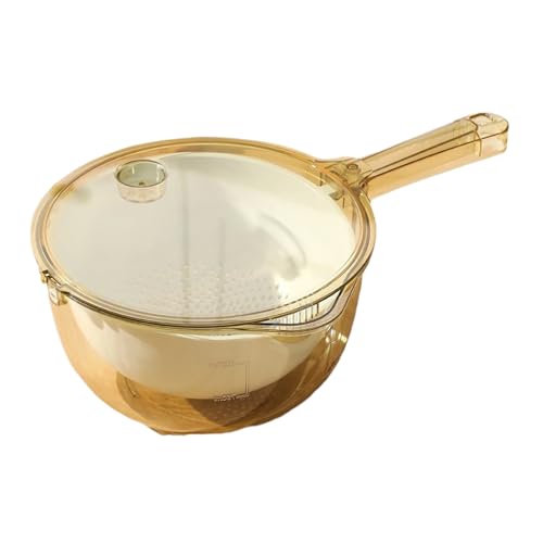 Djowyh Bol Para Lavar Frutas Con Colador,Cesta Escurridora de Frutas - Colador Multiusos Con Pico Y Asa Para Lavar Arroz, Ensaladas, Vegetales Y Limpieza