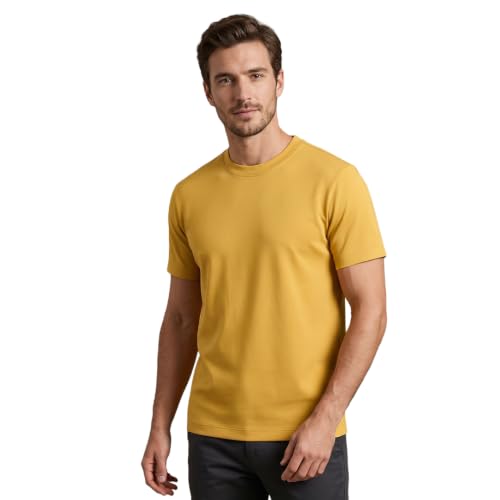 Image of NOBERO 100% Cotton T Shirts for Men Stylish | Regular Fit | Solid T Shirts for Men 180 GSM Combed Cotton | Round Neck Half Sleeve