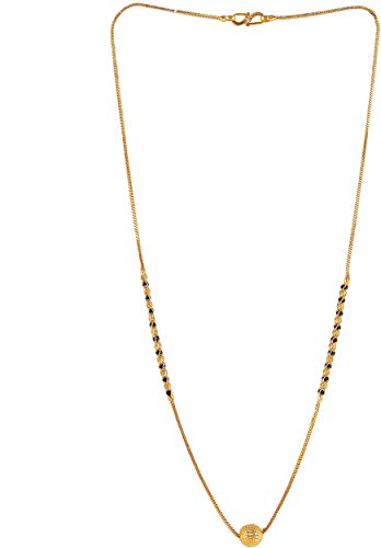 Designer Mangalsutra tanmaniya pendant Necklace With Black Bead Chain for Women