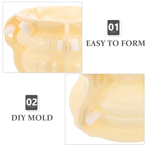 Moule à pot de fleurs en plastique blanc rond style européen pour DIY