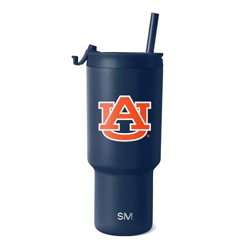 Image of Simple Modern Auburn Tigers Tumbler with Straw | 30oz | Collegiate