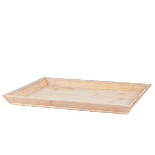 Argon Tableware Wooden Tray - 33cm x 25 x 2.5cm - Rectangular Bamboo Breakfast Board Natural Kitchen Food Trays for Eating, Snacks, Drinks, Food Serving