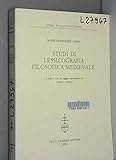 STUDI DI LESSICOGRAFIA FILOSOFICA MEDIEVALE