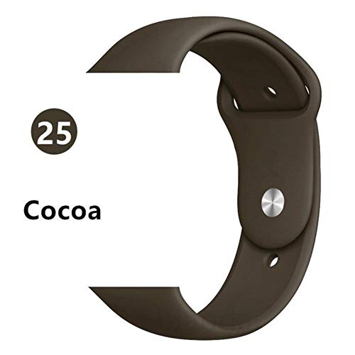Jun Correa de Silicona para Apple PM-5 Cinta de 44 mm 40 mm 42 mm 38 mm Banda de Correa de Reloj iWatch Manzana 4/3/2/1 40 44 42 38 mm,Cacao,M-L 42 o 44 mm