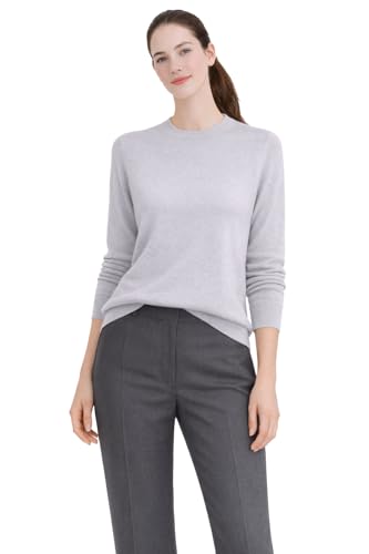 Image of Cashmeren Women's Basic Crewneck Sweater 100% Pure Cashmere Long Sleeve Round Neck Pullover